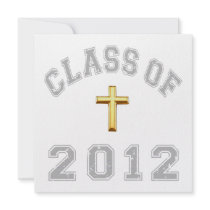 Class Of 2012 Christian Cross - Grey 2 Personalized Invites