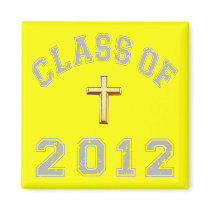 Class Of 2012 Christian Cross - Grey 2 Fridge Magnets