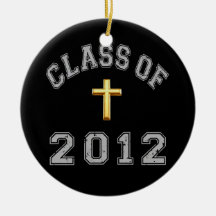 Class Of 2012 Christian Cross - Grey 2 Ornaments