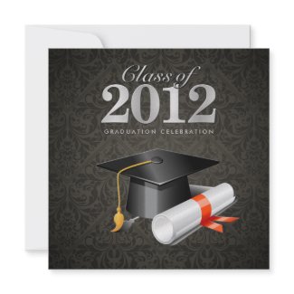 Class of 2012 Damask Graduation Invitation