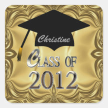 Class Of 2012 Gold Graduation Seals Sticker