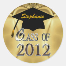 Class Of 2012 Gold Graduation Seals Stickers