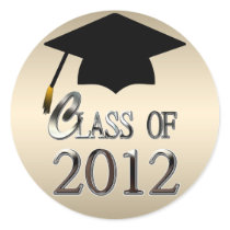 Class Of 2012 Gold Graduation Stickers