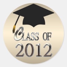 Class Of 2012 Gold Graduation Stickers