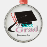 Class of 2012 Grad Graduation cap custom ornaments