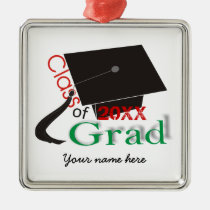 Class of 2012 Grad Graduation cap custom ornaments
