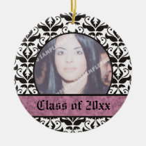 Class of 2012 Grad Graduation damask photo Christmas Ornament