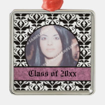 Class of 2012 Grad Graduation damask photo Christmas Tree Ornament