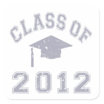 Class Of 2012 Graduation - Grey Square Sticker