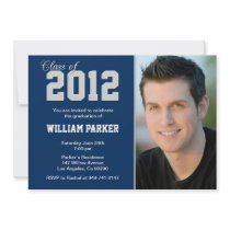 Class of 2012 Graduation Invitation Blue Silver