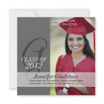 Class of 2012 Graduation Monogram Name Photo Grey Custom Announcements
