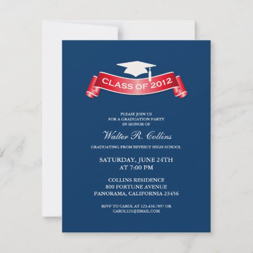 Class of 2012 Graduation Party Ribbon Invitation