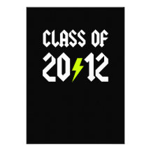 Class Of 2012 Graduation Yellow Bolt Custom Invite