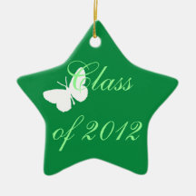 Class of 2012 - Green and White Butterfly Christmas Tree Ornaments