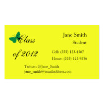 Class of 2012 - Green and Yellow Butterfly business cards