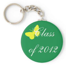 Class of 2012 - Green and Yellow Butterfly keychains