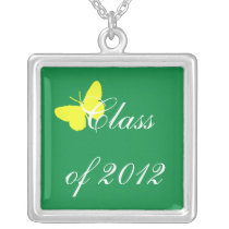 Class of 2012 - Green and Yellow Butterfly necklaces
