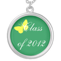 Class of 2012 - Green and Yellow Butterfly necklaces