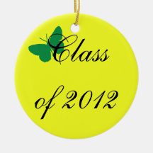 Class of 2012 - Green and Yellow Butterfly Christmas Ornaments