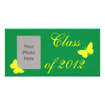 Class of 2012 - Green and Yellow Butterfly Photo Greeting Card