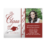 Class of 2012 Photo invitation red Post Cards