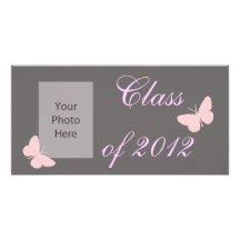 Class of 2012 - Pink and Grey Custom Photo Card