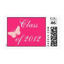 Class of 2012 - Pink Butterfly Stamps