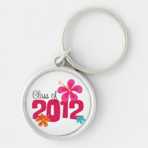 Class of 2012 Pink Hibiscus Floral Keychains