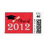 Class of 2012 Red Damask Graduation Stamp