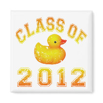 Class Of 2012 Rubber Duckie - Yellow/Orange Refrigerator Magnets