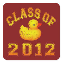 Class Of 2012 Rubber Duckie - Yellow/Orange Square Stickers