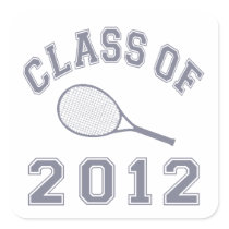 Class Of 2012 Tennis - Grey Square Sticker