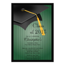 Class of 2013 Black Grad Cap Graduation Party Custom Invitations
