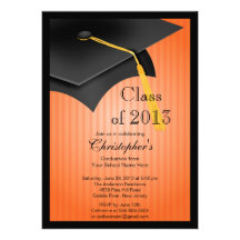Class of 2013 Black Grad Cap Graduation Party Announcements
