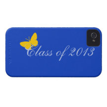 Class of 2013 - Blue and Gold Butterfly iPhone 4 Case