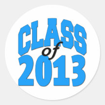 Class of 2013 (blue ) round stickers