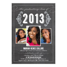 Class of 2013 Chalkboard Graduation Photo Invite