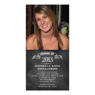 Class of 2013 Chalkboard Graduation Personalized Photo Card
