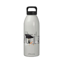 Class Of 2013 Classic Font w/Grad Cap & Diploma Reusable Water Bottles