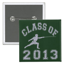 Class Of 2013 Fencing - Grey 2 Pinback Buttons