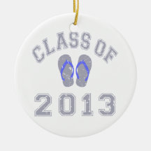Class Of 2013 Flip Flop - Grey/Blue 2 D Christmas Ornament