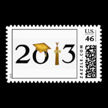 Class of 2013 Gold & Black Grad Postage Stamp stamps