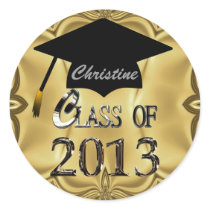 Class Of 2013 Gold Graduation Stickers