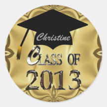 Class Of 2013 Gold Graduation Stickers