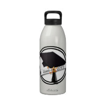 Class of 2013 - Grad Cap & Diploma - Black & White Reusable Water Bottles