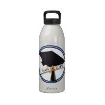 Class of 2013 - Grad Cap & Diploma - Gold & Blue Water Bottle
