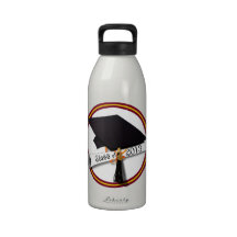 Class of 2013 - Grad Cap & Diploma - Gold & Red Water Bottles