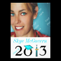 Class of 2013 Grad Photo Invite Aqua invitations