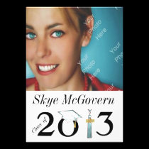 Class of 2013 Grad Photo Invite Black & White invitations