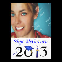 Class of 2013 Grad Photo Invite Blue invitations